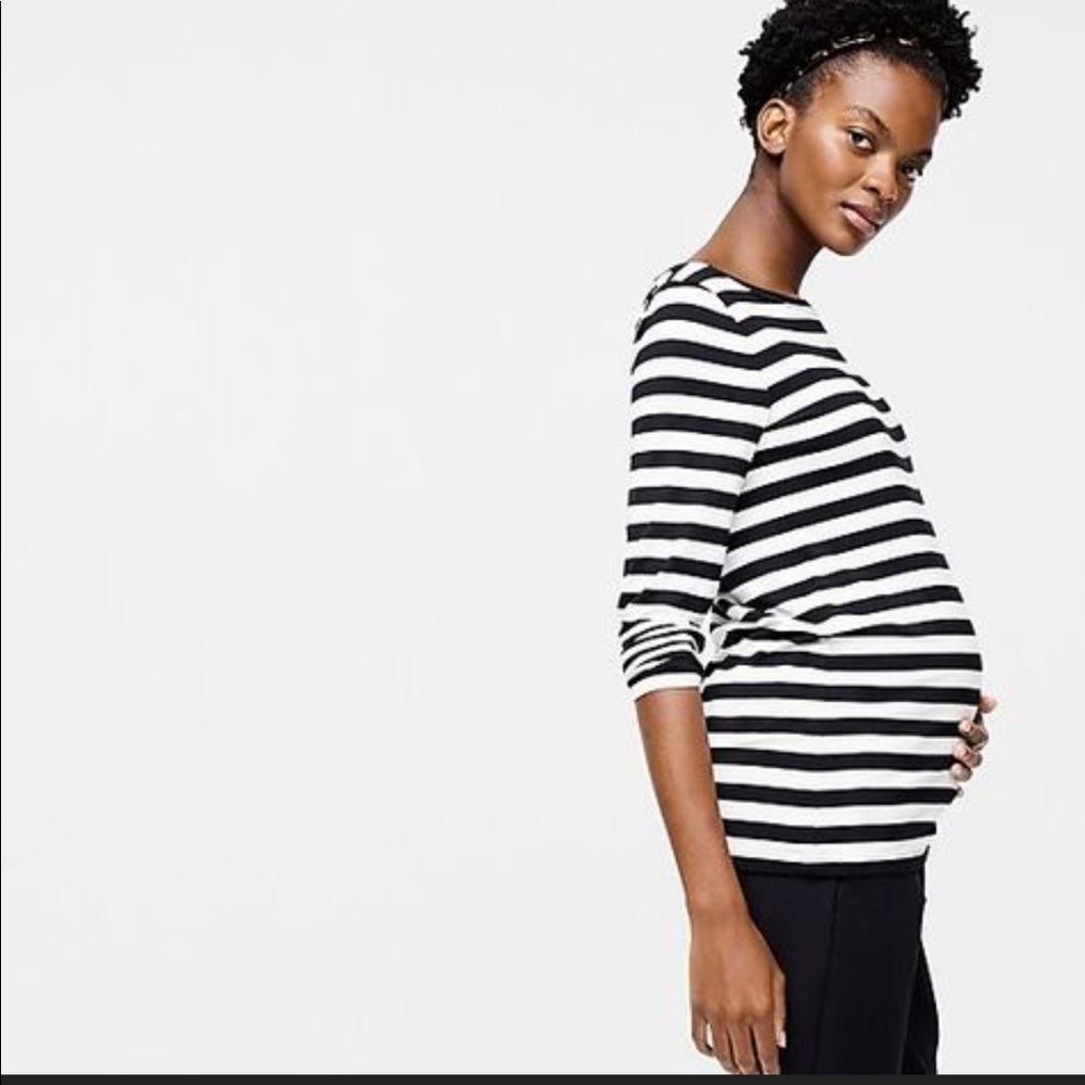 J. Crew x Hatch Maternity Striped Boatneck T-shirt